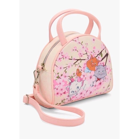 NWT Loungefly Disney The Aristocats Kittens Cherry Blossom Crossbody Bag - Picture 2 of 4